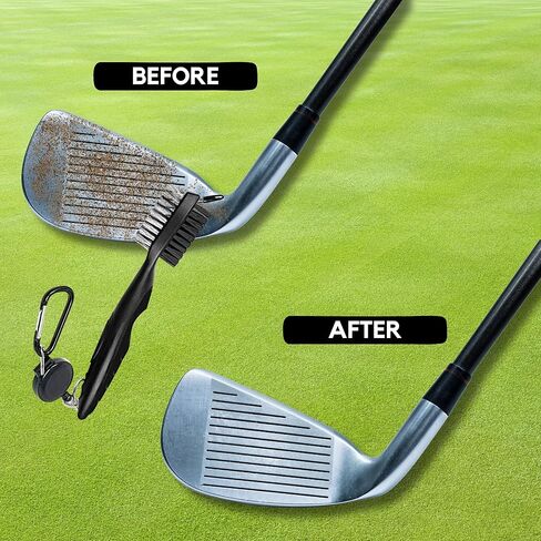 Golf Brush Made from Hickory Wood (2 Pack) - Paracord and Clip Attachment for Bags and Carts, Club Cleaner Ideal for Woods and Irons - Golf Accesories for Men in Saudi Arabia