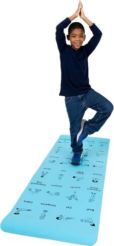 Really Good Stuff Kids Yoga Mat with 24 Illustrated Poses – Safe, Zero-Phthalate – 5mm Thick, Non-Slip, Soft Exercise Mat for Kids, Teens, Toddlers (68" x 24") Perfect For Home And Classroom in Saudi Arabia