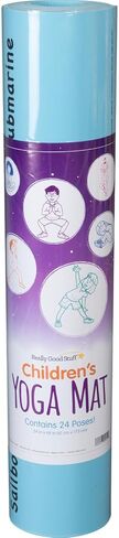 Really Good Stuff Kids Yoga Mat with 24 Illustrated Poses – Safe, Zero-Phthalate – 5mm Thick, Non-Slip, Soft Exercise Mat for Kids, Teens, Toddlers (68" x 24") Perfect For Home And Classroom in Saudi Arabia