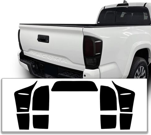 تصميمات BOGAR TECH - مجموعة ألوان كاملة للمصابيح الأمامية والخلفية الكاملة مع أدوات متوافقة مع Toyota Tacoma 2016-2021، داكنة in Kuwait