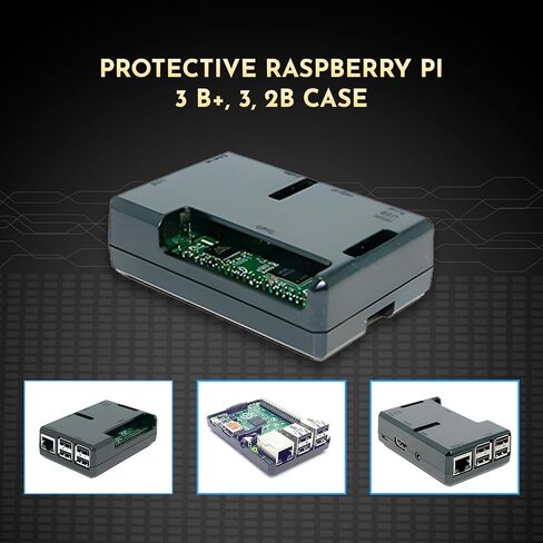 sb components Jet Black Case for Raspberry Pi 3 Model B and Raspberry Pi 2 Model B (Black) with Access to All Ports in Saudi Arabia
