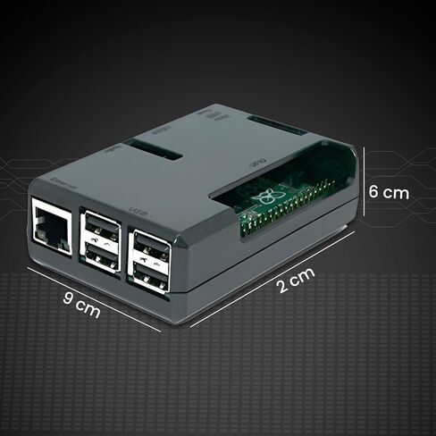 sb components Jet Black Case for Raspberry Pi 3 Model B and Raspberry Pi 2 Model B (Black) with Access to All Ports in Saudi Arabia