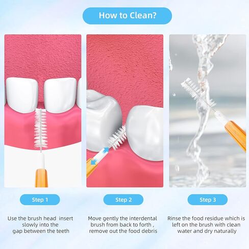 100 قطعة من فرش آنهوا المتدرجة بين الأسنان، فرشاة تنظيف الأسنان بالدفع والسحب مع صندوق تخزين (برتقالي، أصفر، وردي، أخضر، أزرق) in Kuwait