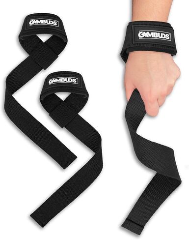 Gymbuds - أحزمة معصم رفع من الدرجة العسكرية لرفع الأثقال - جودة عسكرية مقاس 23.6 بوصة - قطن مبطن ومقوى بالنايلون، رفع الأثقال، رفع الأثقال، تدريب القوة، وكمال الأجسام in Saudi Arabia