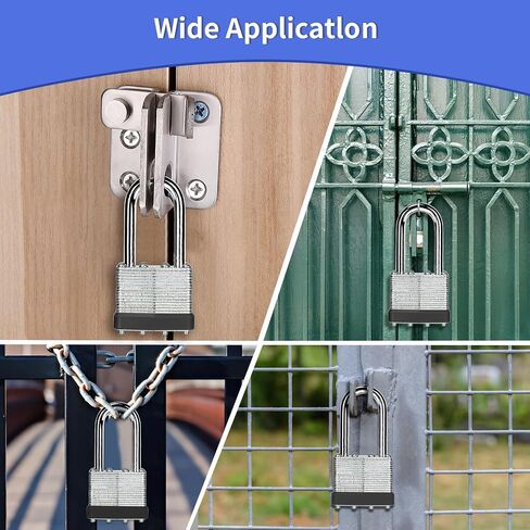 6 Pack Laminated Keyed Padlock (1-9/16", 40mm), Keyed Alike Locks, Black Hoop, Long Shackle, Lock for Gym Locker, Luggage, Suitcase, Baggage, Toolbox, Case in Saudi Arabia