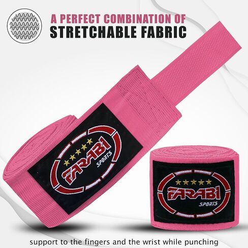 Boxing Hand Wraps for Men, Women Boxing Wraps 156 inch Hand Wraps for MMA Muay Thai Kickboxing Martial Arts Punching Bag and Training in Saudi Arabia