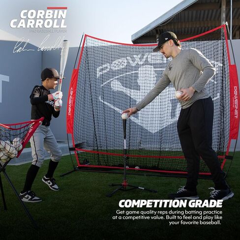 PowerNet Corbin Carroll P1250 البيسبول الصف المنافسة 12 حزمة، طبقات مرتفعة، دزينة واحدة، جلد عالي الجودة، فلين جرح الغزل وحبوب مطاطية in Kuwait