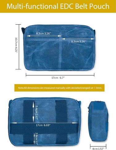 Sayram SP8 Belt Pouch for Men, EDC Bellt Pouch with Zipper, Waist Pack EDC Pouch for Multitool, Flashlight, Knives, Cards, Phone, Waxed Canvas EDC Organizer Pouch for Belt in Saudi Arabia