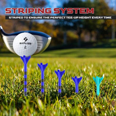 مجموعة تي شيرتات جولف بلاستيكية من SAPLIZE مكونة من 50 قطعة (1-1/2 بوصة و3-1/4 بوصة متوفرة) تقلل الاحتكاك والدوران الجانبي، 4 شوكات بلاستيكية، مختلطة in Kuwait