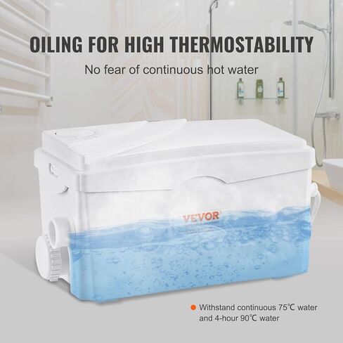 مضخة ماسيراتور VEVOR 350 وات، تدفق 6000 لتر/ساعة، رأس 23 قدم/7 متر، مضخة حوض الصرف الصحي من ماسيراتور مع 3 مداخل مياه للطابق السفلي، المطبخ، المغسلة، الدش، حوض الاستحمام، آلة التخلص من مياه الصرف الصحي في الغسيل in Kuwait