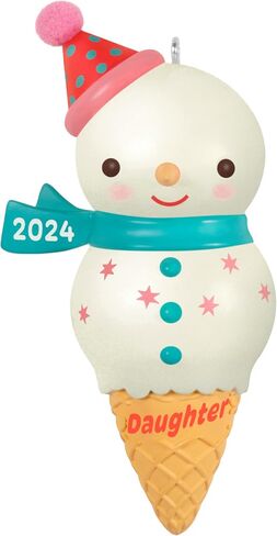 Hallmark Keepsake Christmas Ornament 2024, Daughter Snowman Ice Cream Cone 2024, Family Gifts in Saudi Arabia