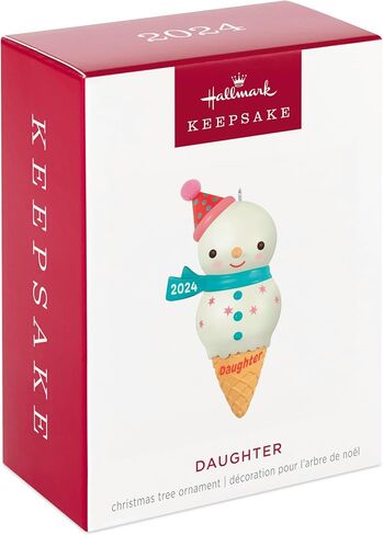 Hallmark Keepsake Christmas Ornament 2024, Daughter Snowman Ice Cream Cone 2024, Family Gifts in Saudi Arabia