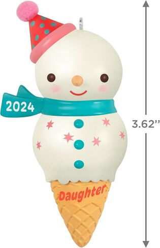 Hallmark Keepsake Christmas Ornament 2024, Daughter Snowman Ice Cream Cone 2024, Family Gifts in Saudi Arabia