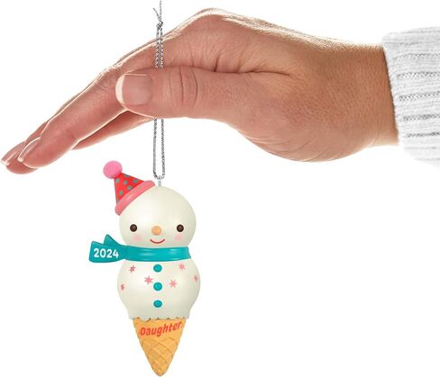 Hallmark Keepsake Christmas Ornament 2024, Daughter Snowman Ice Cream Cone 2024, Family Gifts in Saudi Arabia