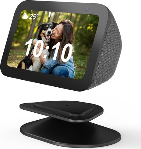 SOKUSIN Stand for Echo Show 5 (3rd Gen) - Adjustable Tilt Smart Speaker Stand Table Mount Holder, Magnetic Anti-Slip Base Compatible with iPhone 12,14 & Echo Show 5 3rd Generation (Black) in Kuwait