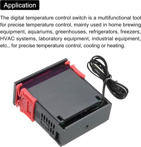 MECCANIXITY AC110-220V LED Digital Temperature Controller Thermostat Heating Cooling -50 to 120°C STC-3018 Relay Output with NTC 10K Temperature Probe in Saudi Arabia
