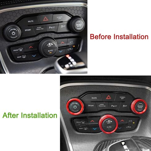 لهوندا أكورد سبائك الألومنيوم تكييف الهواء التبديل حجم الصوت غطاء زر A / C غطاء مقبض التحكم في المناخ للجيل العاشر هوندا أكورد سيدان سبورت EX EX-L LX 2018-2022 (أحمر، 5 قطع) in Kuwait