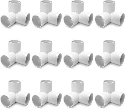 QWORK 4 Way 1/2" Cross PVC Fitting، 10 Pack PVC Fitting Connector، درجة الأثاث، لبناء الأثاث والهياكل البلاستيكية، أبيض in Saudi Arabia