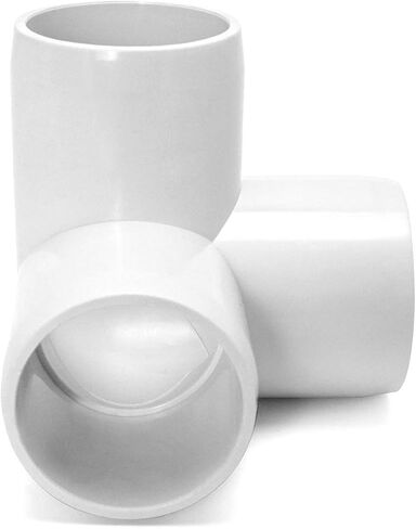 QWORK 4 Way 1/2" Cross PVC Fitting، 10 Pack PVC Fitting Connector، درجة الأثاث، لبناء الأثاث والهياكل البلاستيكية، أبيض in Saudi Arabia