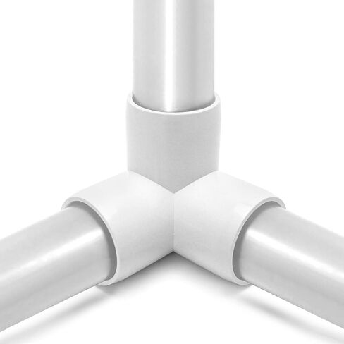 QWORK 4 Way 1/2" Cross PVC Fitting، 10 Pack PVC Fitting Connector، درجة الأثاث، لبناء الأثاث والهياكل البلاستيكية، أبيض in Saudi Arabia