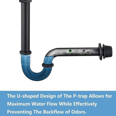 ZM Brass 1-1/4" P-trap Pipe, Adjustable Height Sink Waste Drain Kit, Chrome in Saudi Arabia