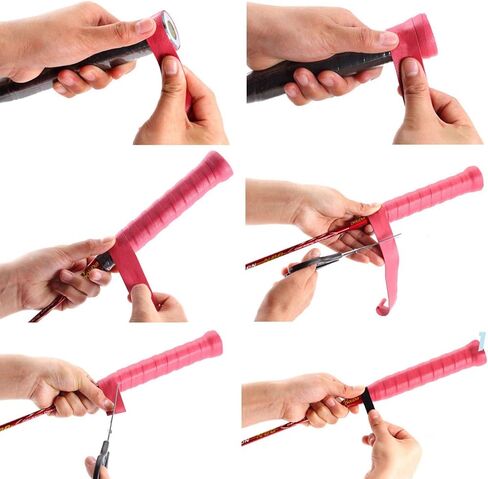 قبضة مضرب Overgrips تمتص العرق وقابلة للتمدد مناسبة لقبضات المضرب الواقية من كرة الريشة والتنس (متجمد - 6 قطع) in Saudi Arabia