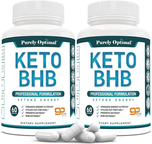 Purely Optimal Keto BHB Exogenous Ketones Supplement - Keto Diet Pills for Ketosis, Energy, Focus, Metabolism - for Women and Men (120 Capsules) in Kuwait