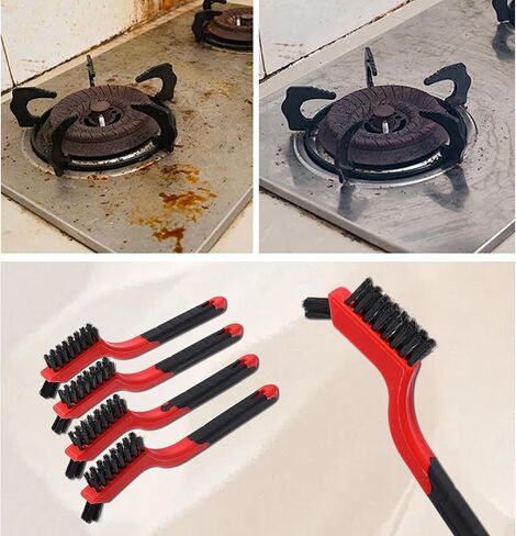4pcs Mini Wire Brush Set, Nylon Tube Brushes Brass Stainless Steel Wire Brushes Bristles Rust Paint Metal with Curved Handle Grip for Dirt Removal in Holes in Saudi Arabia