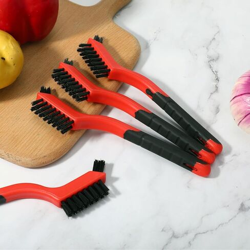 4pcs Mini Wire Brush Set, Nylon Tube Brushes Brass Stainless Steel Wire Brushes Bristles Rust Paint Metal with Curved Handle Grip for Dirt Removal in Holes in Saudi Arabia