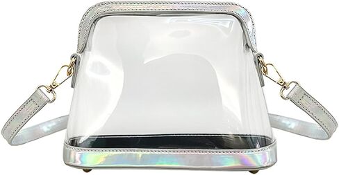 محفظة تينيات الشفافة للنساء معتمدة من الاستاد، حقيبة كروس صغيرة شفافة شفافة من خلال حقيبة كتف للسفر في الحفلات in Kuwait