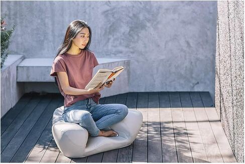 مقعد التأمل Alexia صحيح بشكل مريح لعلم وظائف الأعضاء البشرية Zen Yoga كراسي مريحة وسادة إسفنجية للمنزل أو المكتب (بني - جلد نباتي) in Saudi Arabia
