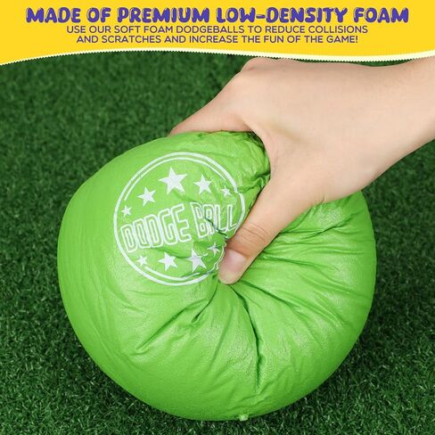 Jerify 18 Pack Foam Dodgeball Set 6 Inch Soft Skin Foam Playground Dodgeballs Bulk, Low Density Foam for Non Sting Dodgeball Sports Equipment for Kids and Adults in Kuwait