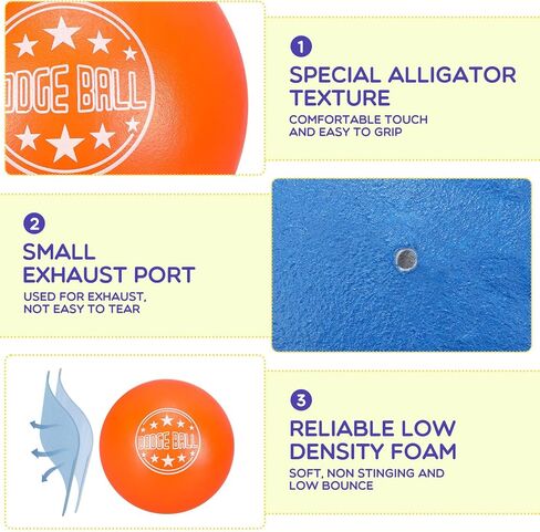 Jerify 18 Pack Foam Dodgeball Set 6 Inch Soft Skin Foam Playground Dodgeballs Bulk, Low Density Foam for Non Sting Dodgeball Sports Equipment for Kids and Adults in Kuwait