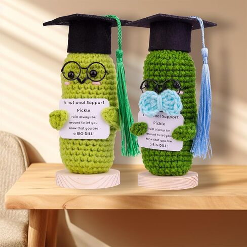 2024 Graduation Gift 2PS Emotional Support Pickle Potato, Cute Knitted Crochet Potato Doll with Doctoral Hat Toy with Room Decoration(A7) in Saudi Arabia