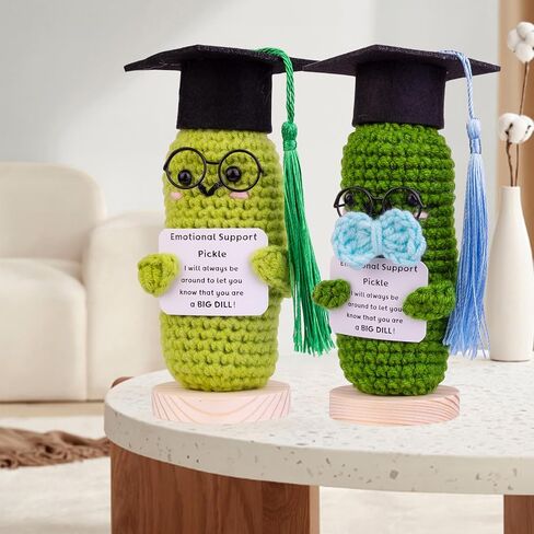 2024 Graduation Gift 2PS Emotional Support Pickle Potato, Cute Knitted Crochet Potato Doll with Doctoral Hat Toy with Room Decoration(A7) in Saudi Arabia