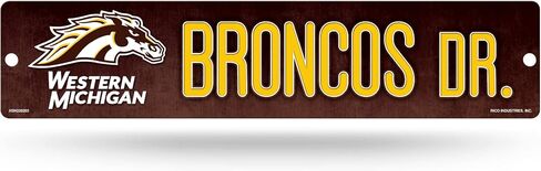 Rico Industries NCAA Western Michigan Broncos Plastic Street Sign Plastic 4" x 16" Street Sign in Saudi Arabia