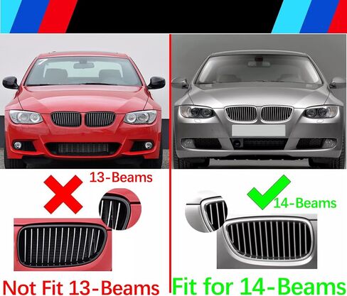 إدراجات شبكة السيارات لسيارات BMW 3 Series 2013-2018 F30 F31 318i 320i 328i 330i 335i 340i 8 شبكات، ملحقات الشواية الأمامية M ملونة in Saudi Arabia