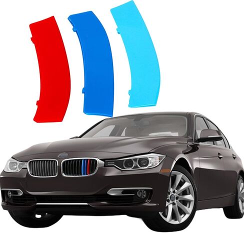 إدراجات شبكة السيارات لسيارات BMW 3 Series 2013-2018 F30 F31 318i 320i 328i 330i 335i 340i 8 شبكات، ملحقات الشواية الأمامية M ملونة in Saudi Arabia