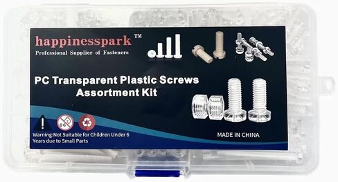 PC (Polycarbonate) Acrylic Plastic Transparent Metric Phillips Pan Head Screws M4 Set Full Length 4-45mm and M4 Nut and M4 Washer Assortment Hardware Kit Pack of 295PCS in Saudi Arabia