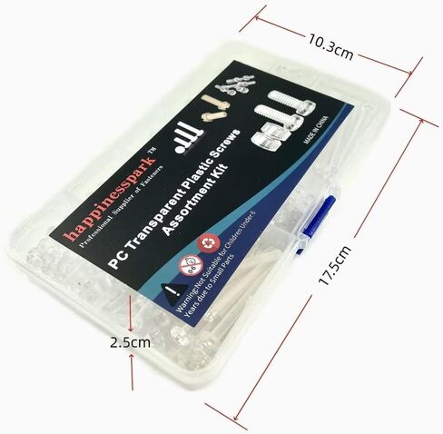 PC (Polycarbonate) Acrylic Plastic Transparent Metric Phillips Pan Head Screws M4 Set Full Length 4-45mm and M4 Nut and M4 Washer Assortment Hardware Kit Pack of 295PCS in Saudi Arabia