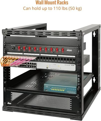 Tecmojo 9U Fixed Wall Mount Network Rack 15.8inch Depth Open Frame for Server Data/AV/IT/Communication/Computer Equipment/Patch Panel Heavy Duty in Kuwait