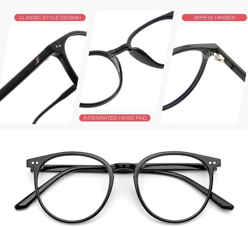 Blue Light Blocking Glasses for Women Men, Round Computer Gaming Eyeglasses Anti Eyestrain & UV Glare RF6213 in Kuwait