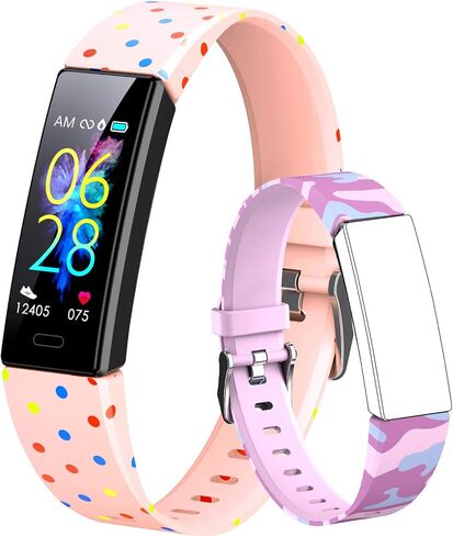 Slim Fitness Tracker with Replacement Band for Kids Girls Boys Teens Age 5-16,Heart Rate Monitor，Activity Tracker,Alarm Clock,Pedometer,Sleep Monitor,Step Tracker Counter Watch in Saudi Arabia