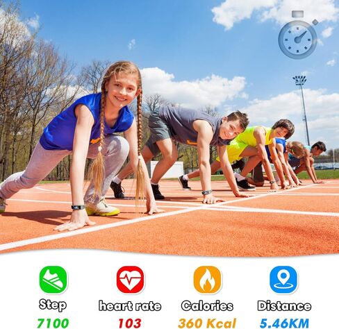 Slim Fitness Tracker with Replacement Band for Kids Girls Boys Teens Age 5-16,Heart Rate Monitor，Activity Tracker,Alarm Clock,Pedometer,Sleep Monitor,Step Tracker Counter Watch in Saudi Arabia