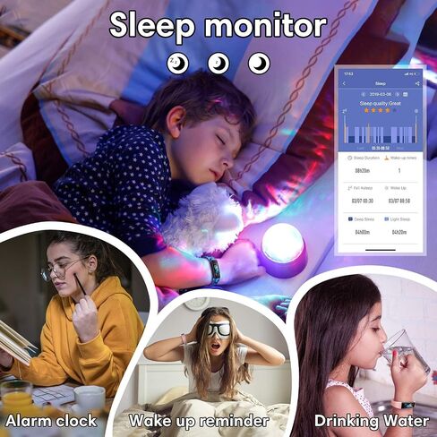 Slim Fitness Tracker with Replacement Band for Kids Girls Boys Teens Age 5-16,Heart Rate Monitor，Activity Tracker,Alarm Clock,Pedometer,Sleep Monitor,Step Tracker Counter Watch in Saudi Arabia