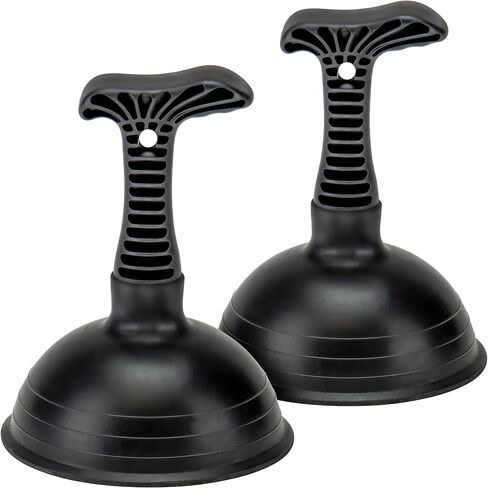SteadMax XTS-55-PRO Sink Plunger, Commercial Grade, Powerful 5" Large Rubber Cup for Clogged Kitchen, Sink, Shower, and Bathroom Drains (2 Pack) in Saudi Arabia