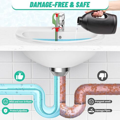 9 Pack Drain Clog Remover Tools, 30" Hair Drain Snake (5 Pcs) & 35.5" Sewer Cleaning Hook (1 Pc) & 59" Drain Brush (3 Pcs), Sink Snake Hair Removal Tool for Shower, Kitchen, Bathtub Drain Cleaning in Saudi Arabia