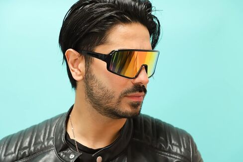 FLAWLESS EYEWEAR Oversized Shield Wraparound Sports Sunglasses for Men Women Outdoor One Piece Visor Mirror Sport Glasses in Saudi Arabia