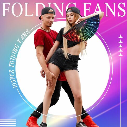 15 جهاز كمبيوتر شخصى كبير مروحة اليد الهذيان مروحة قابلة للطي مع أضلاع الخيزران اليابانية قوس قزح المحمولة مروحة مع حالة النسيج الصينية الكونغ فو مروحة لسحب الملكة الرقص الموسيقى مهرجان نادي الحزب للرجال النساء in Kuwait