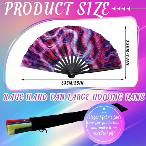 15 جهاز كمبيوتر شخصى كبير مروحة اليد الهذيان مروحة قابلة للطي مع أضلاع الخيزران اليابانية قوس قزح المحمولة مروحة مع حالة النسيج الصينية الكونغ فو مروحة لسحب الملكة الرقص الموسيقى مهرجان نادي الحزب للرجال النساء in Kuwait